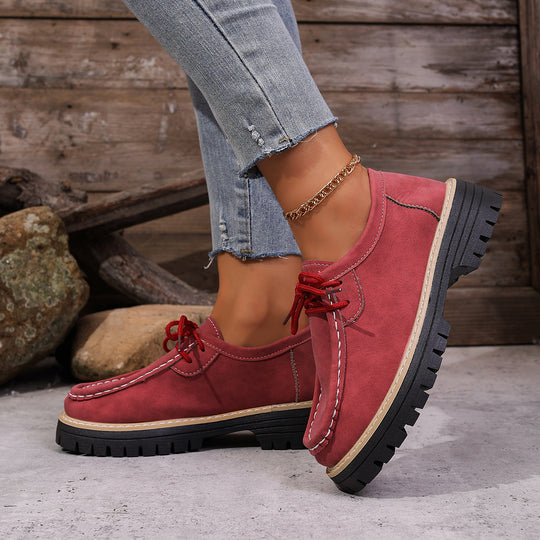 Damen Chunky-Loafer mit profilierter Gummisohle, Mokassinnaht und dezentem Schnürdetail Shop Nory