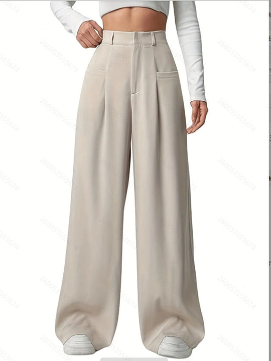 Damen Weite Bundfaltenhose