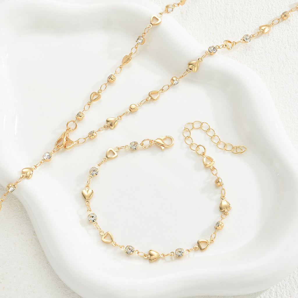 Damen Schmuckset mit funkelnden Kristallen und eleganten Ketten Shop Nory