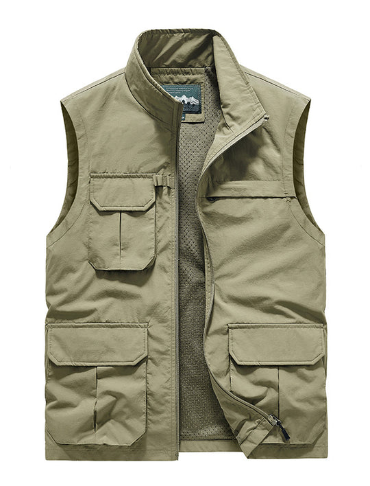 Herren Leichte Reise-Utility-Weste mit Mesh-Innenfutter und Mehrfachtaschen Shop Nory