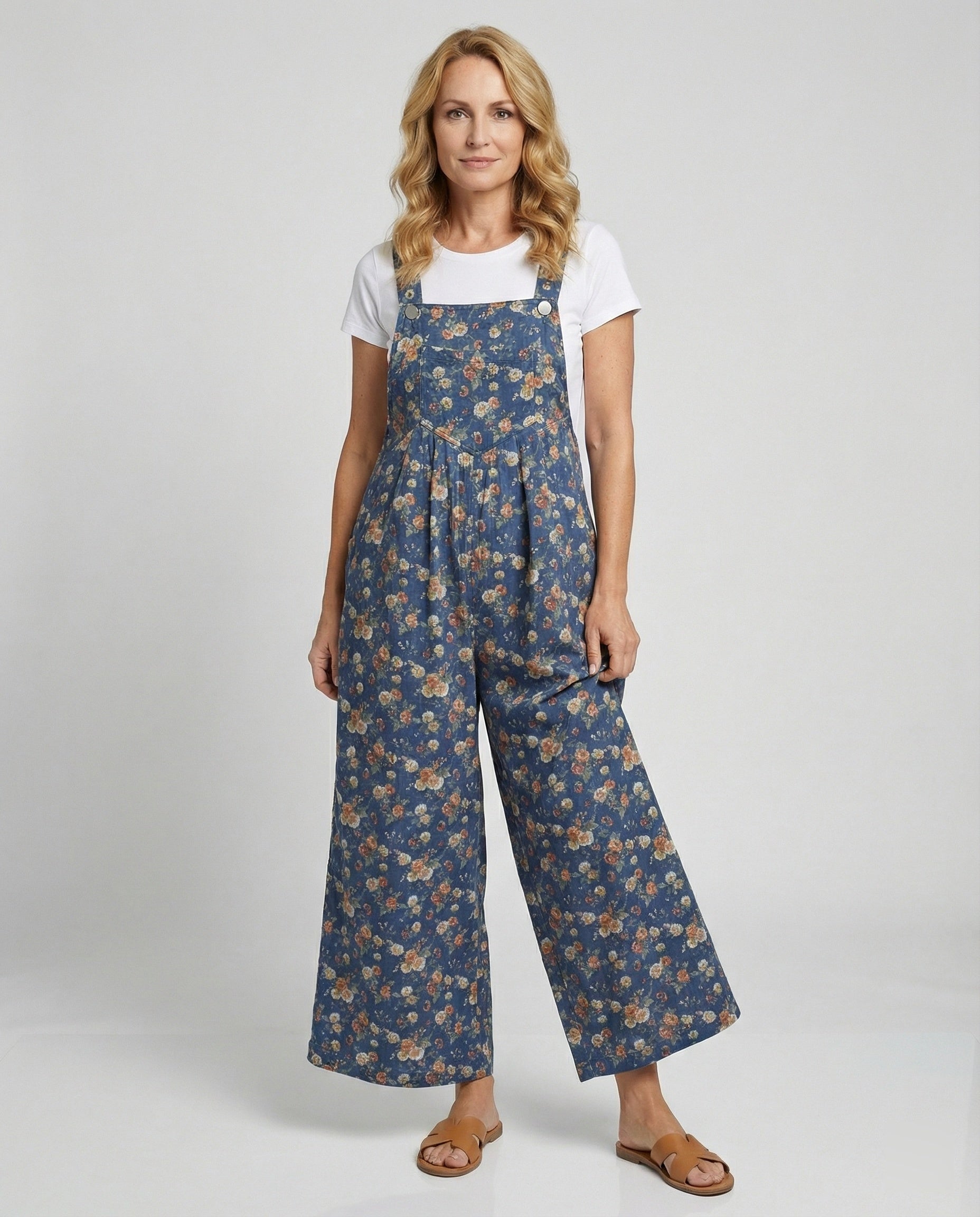 Damen Latzhose Damen Leinenoptik