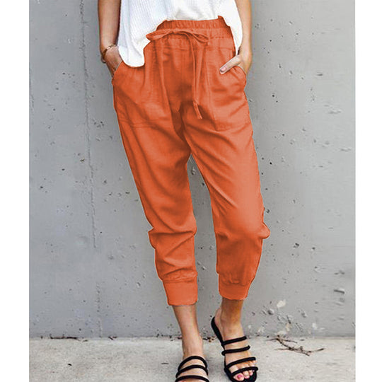 Damen Jogginghose mit elastischem Bund, Tunnelzug und Beinbündchen Shop Nory