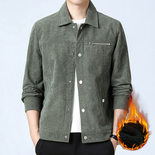 Herren Cord‑Overshirt aus Breitcord mit Druckknopf‑Front und Zipper‑Brusttasche Shop Nory