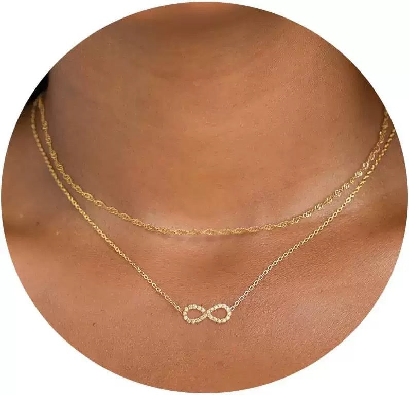 Damen Halskette mit unendlichem Symbol und zartem Kettendesign Shop Nory