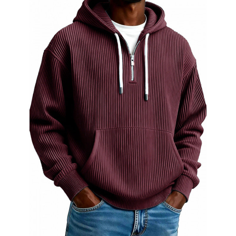 Herren Bequemer Kapuzenpullover mit hoch geschlossenem Reißverschluss Shop Nory