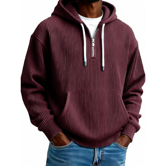Herren Bequemer Kapuzenpullover mit hoch geschlossenem Reißverschluss Shop Nory
