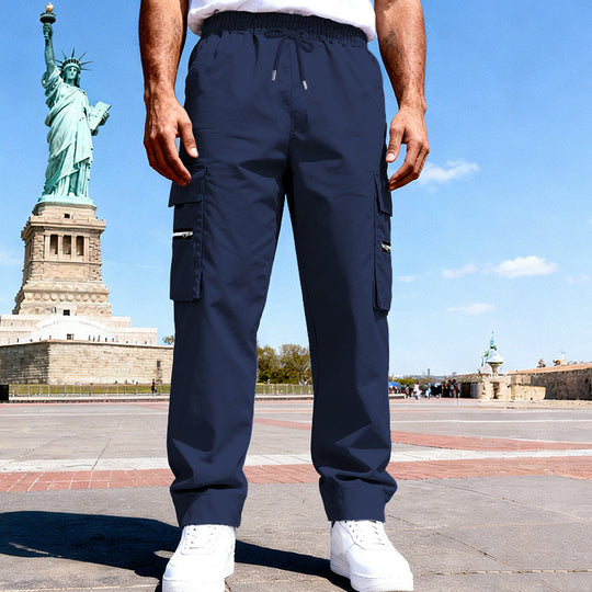 Herren Cargo-Freizeithose mit elastischem Bund, Tunnelzug & Zip-Taschen Shop Nory
