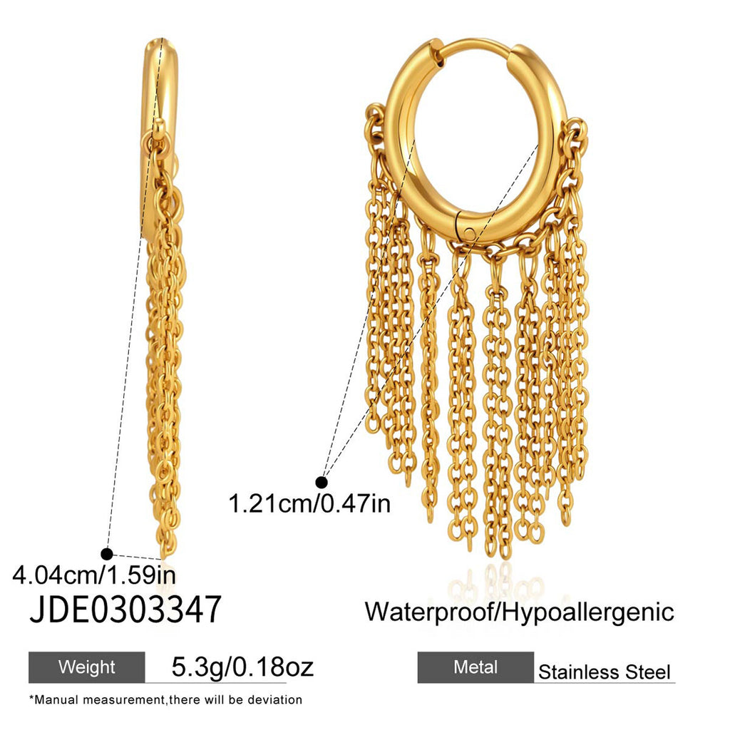 Damen Ohrhänger mit angesagtem Ketten-Design aus rostfreiem Edelstahl Shop Nory