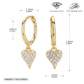 Damen Ohrhänger mit Herzanhänger aus 925 Sterling Silber und funkelnden Zirkonia Shop Nory
