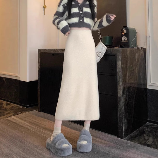 Damen Elegante Maxiskirt mit hohem Bund Shop Nory