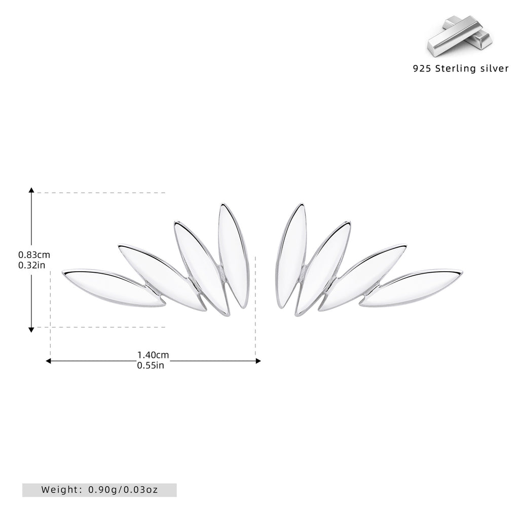 Damen Ohrstecker im kreativen Blattdesign aus 925 Sterling Silber Shop Nory