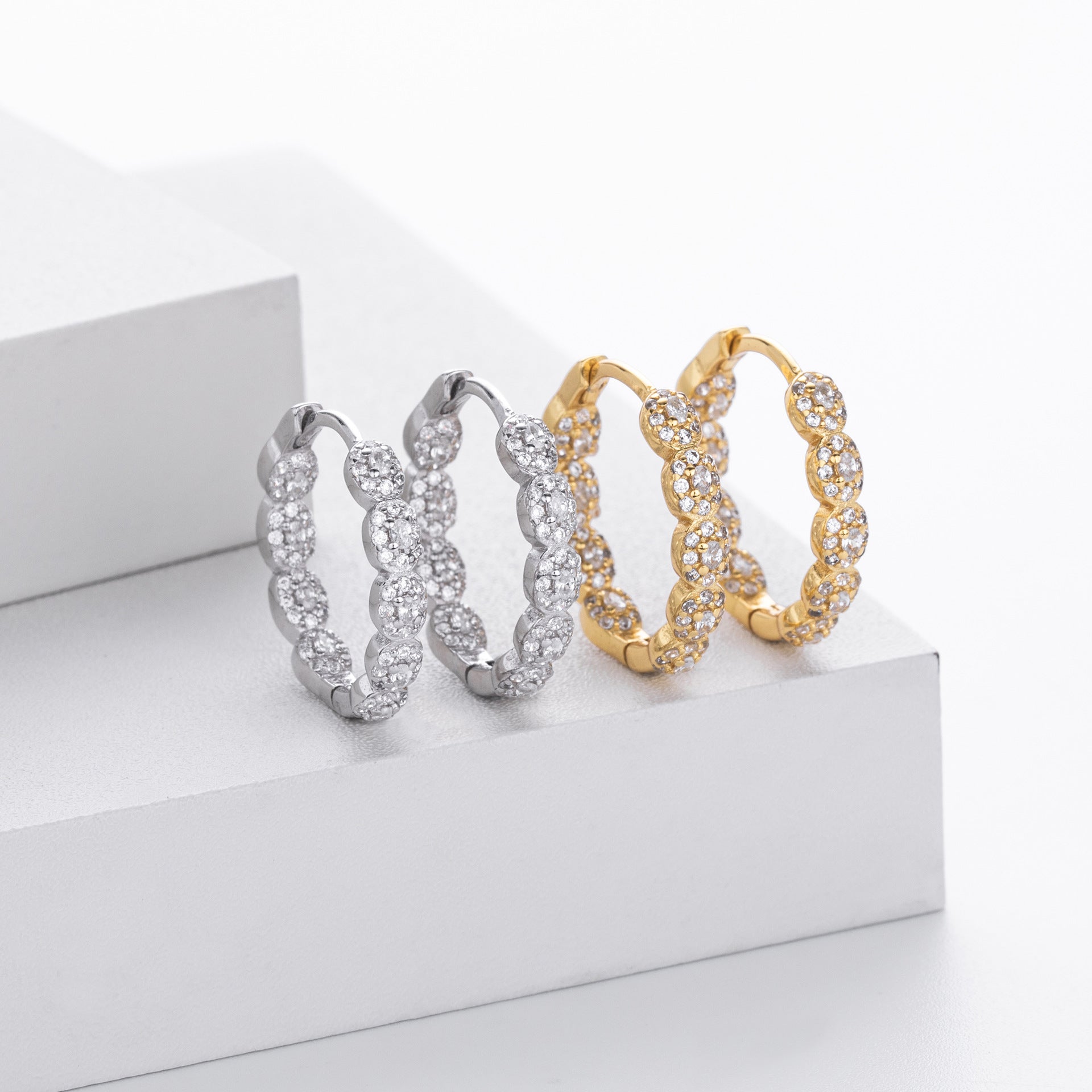 Damen Ohrhänger mit luxuriösen Zirkon-Akzenten aus 925 Sterlingsilber Shop Nory