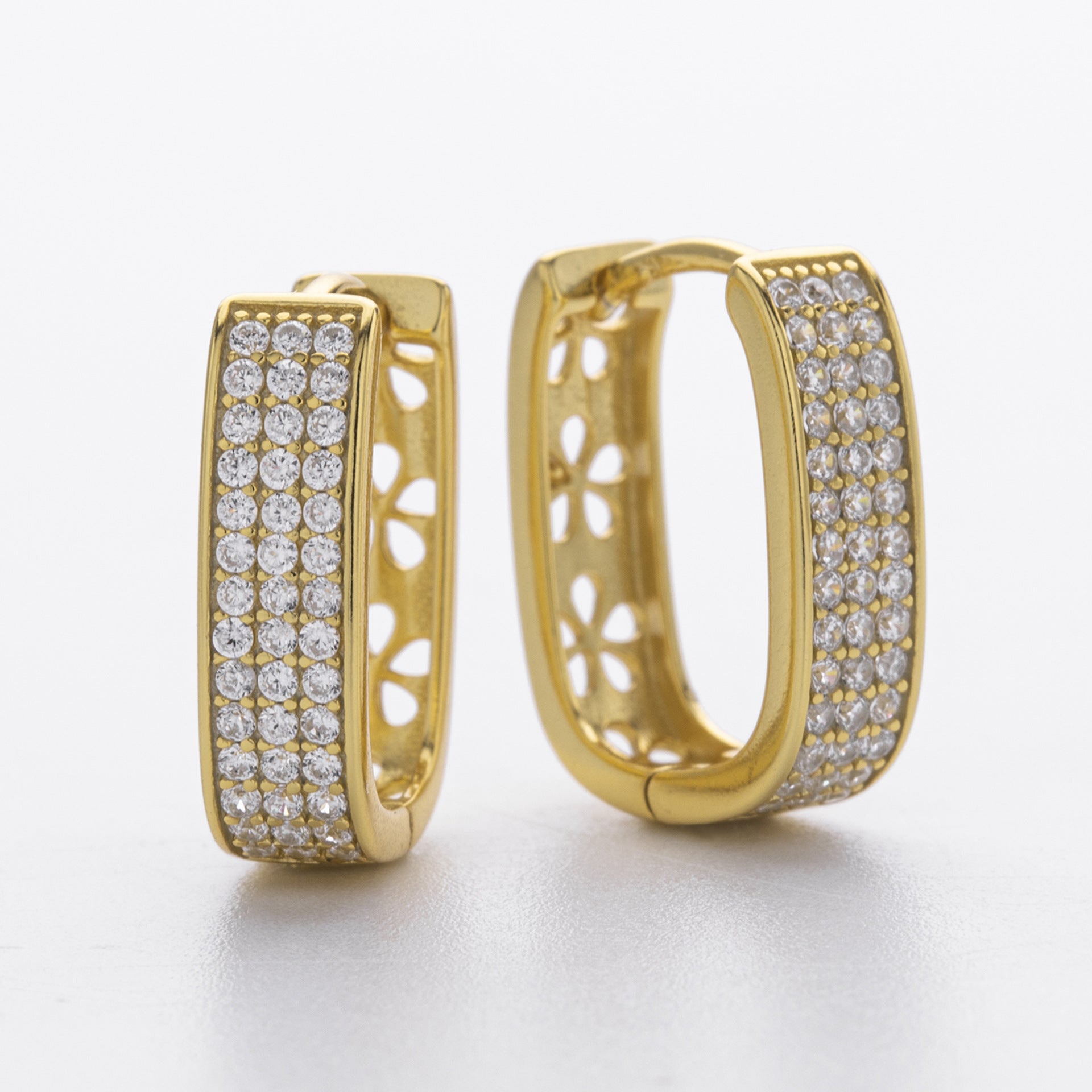 Damen Creolen mit funkelnden Zirkon-Steinen und elegantem Design Shop Nory