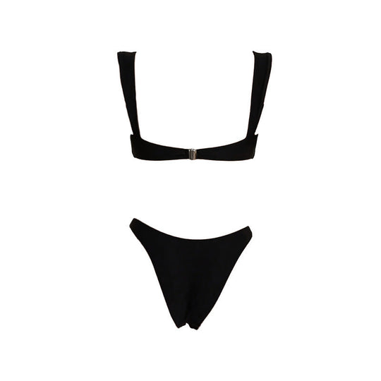 Damen Triangel-Bikini mit elegantem Goldakzent