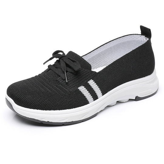 Damen Schlupf-Strick-Sneaker mit dekorativer Schleife und gedämpfter Plateausohle Shop Nory