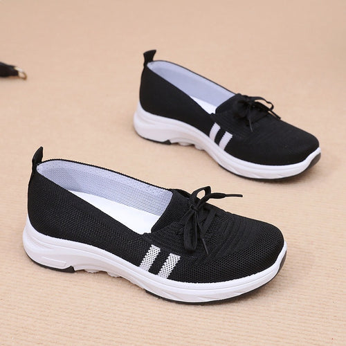 Damen Schlupf-Strick-Sneaker mit dekorativer Schleife und gedämpfter Plateausohle Shop Nory