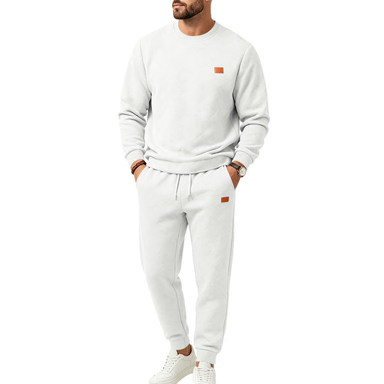 Herren Gemustertes Komfort-Sweatset mit Rundhals-Sweatshirt und Kordel-Jogginghose Shop Nory