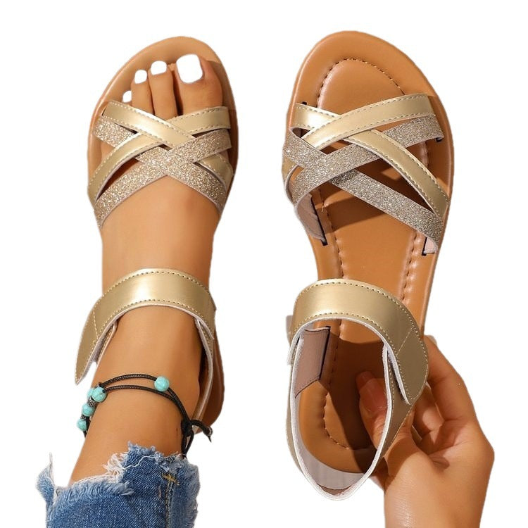Damen Komfortable und stilechte Riemchen-Sandalen mit verstellbaren Riemen