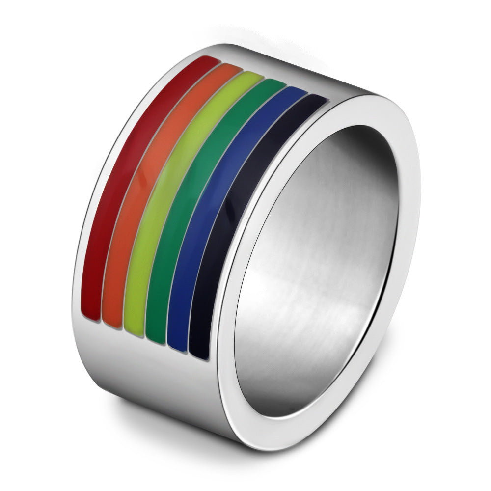 Damen Ring mit buntem Streifenmuster Shop Nory
