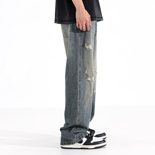 Herren Relaxed Fit Jeans mit Destroyed-Details Shop Nory