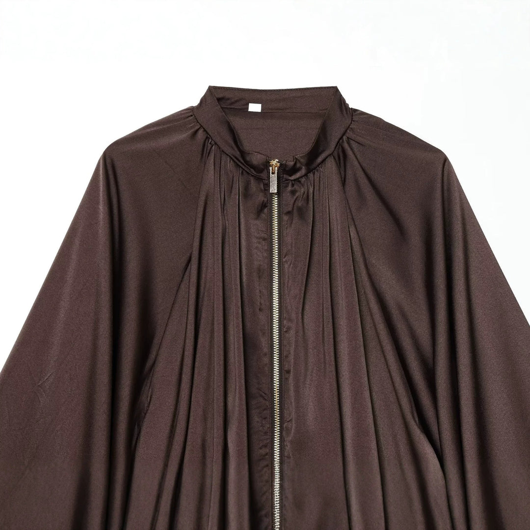 Damen Cape-Jacke mit zentralem Reißverschluss, weitem Cape-Schnitt und voluminösen Fledermausärmeln Shop Nory