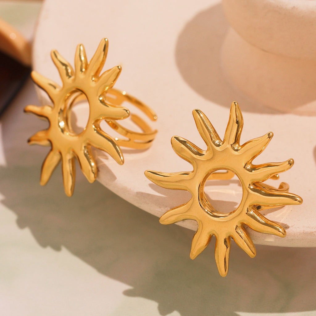Damenring im Sonnendesign aus hochwertigem Edelstahl Shop Nory