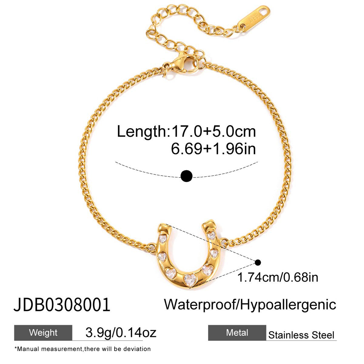 Damen Armband mit Pferdehuf-Design und Zirkonia-Besatz Shop Nory