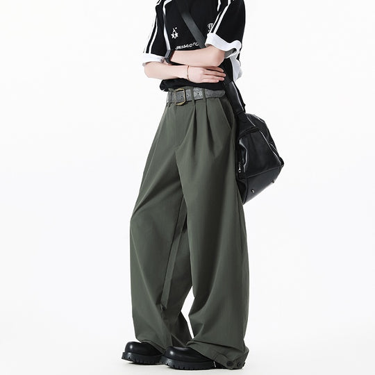 Damen Weite High-Waist Cargohose mit Kellerfalten, verstellbarem Beinabschluss & Utility-Gürtel Shop Nory