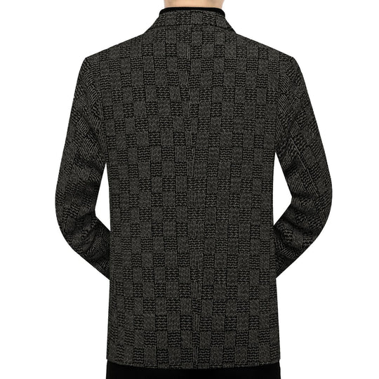 Herren Muster-Sakko im Feinstrick-Wollmix mit dezenter Logo-Stickerei Shop Nory