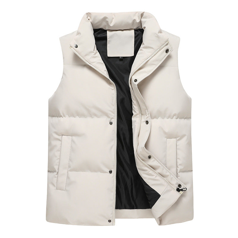 Herren Ärmellose gesteppte Thermoweste mit Stehkragen und Zwei-Wege-Reißverschluss Shop Nory