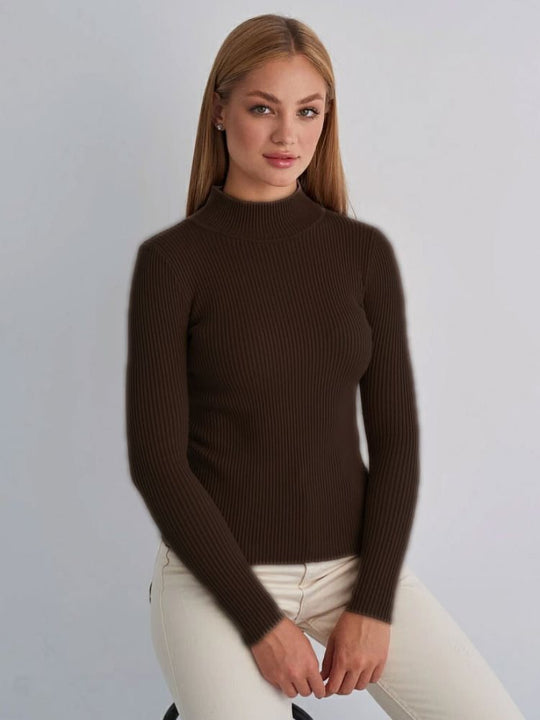 Damen Kurzgeschnittener Rippstrick‑Rollkragenpullover mit taillierter Passform Shop Nory