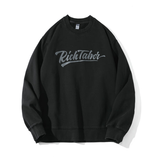 Unisex Locker geschnittener Baumwoll‑Fleece Pullover mit Script‑Logo Shop Nory