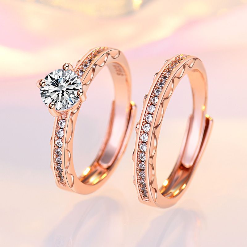 Damen Verlobungsring mit funkelndem Solitär und luxuriösen Zirkonia-Details Shop Nory