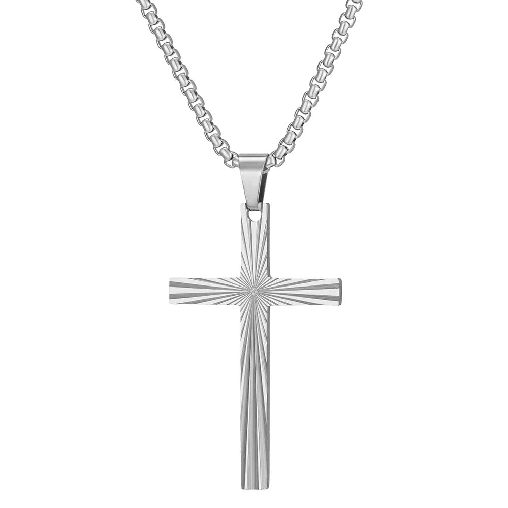 Damen Anhänger aus hochwertigem Edelstahl im modernen Kreuz-Design Shop Nory