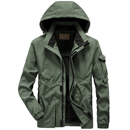 Herren Leichte Multifunktions-Outdoor-Windjacke mit Kapuze und Ärmel‑Tasche Shop Nory