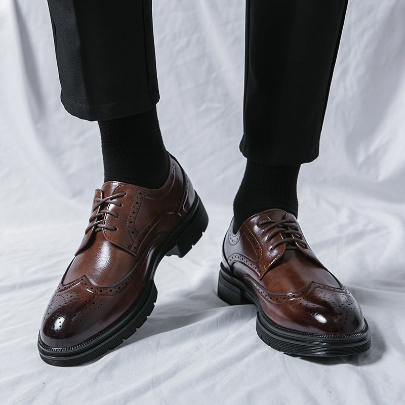 Herren Elegante Schnürschuhe mit klassischen Broguemuster und rutschfester Sohle