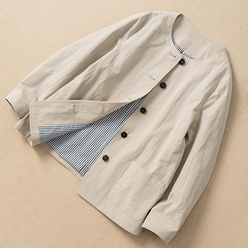 Damen Modische Übergangsjacke mit einzigartiger Knopfleiste Shop Nory