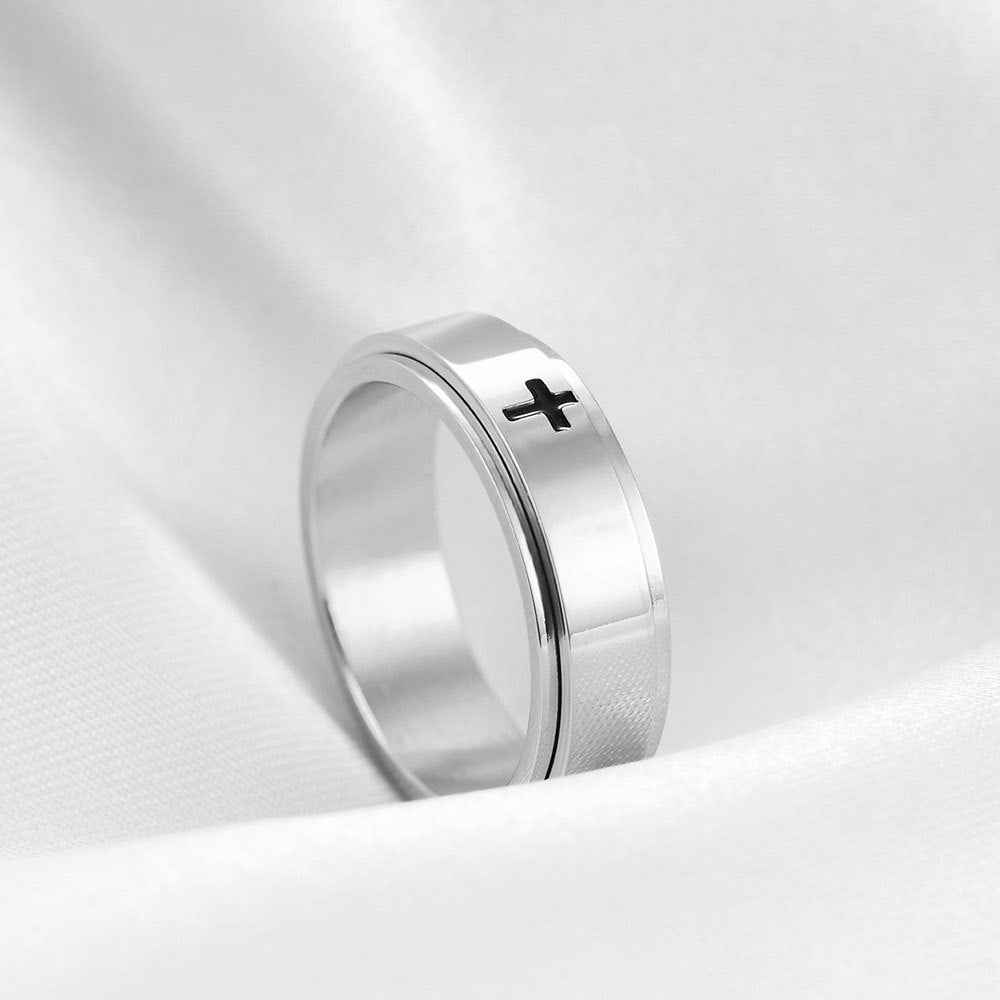 Damen Ring mit stilvollem Plus-Motiv Shop Nory