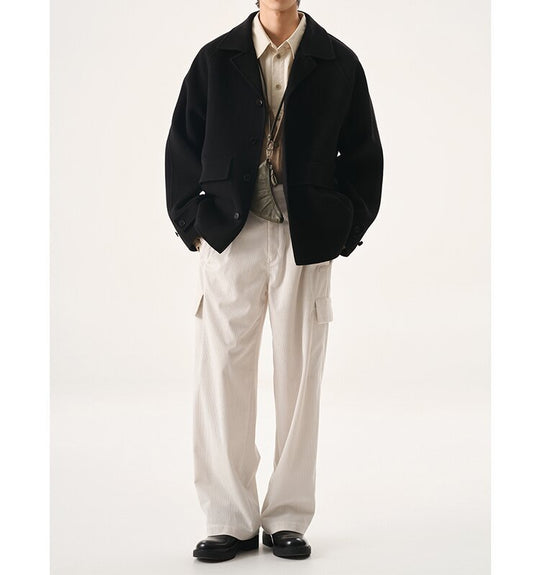 Herren Kurzjacke aus Wollmix im Oversized-Schnitt mit Umschlagkragen Shop Nory