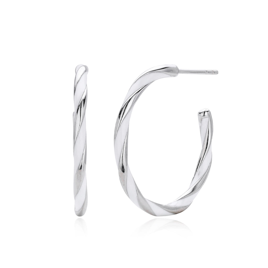 Damen Creolen mit spiralisiertem Design aus hochwertigem 925 Sterling Silber Shop Nory