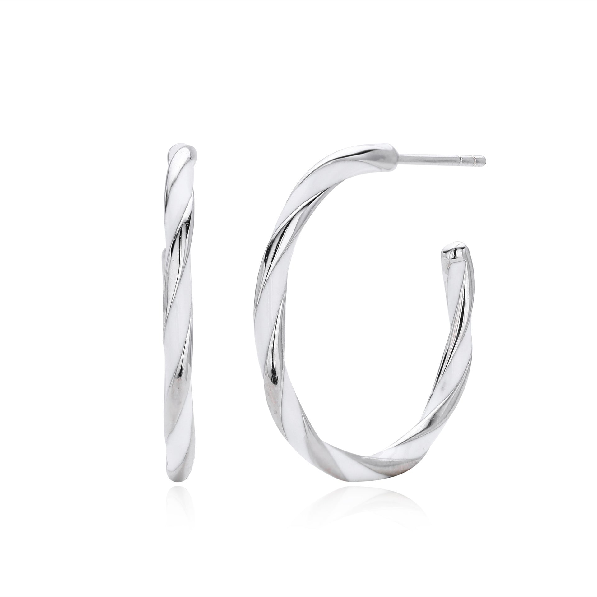 Damen Creolen mit spiralisiertem Design aus hochwertigem 925 Sterling Silber Shop Nory