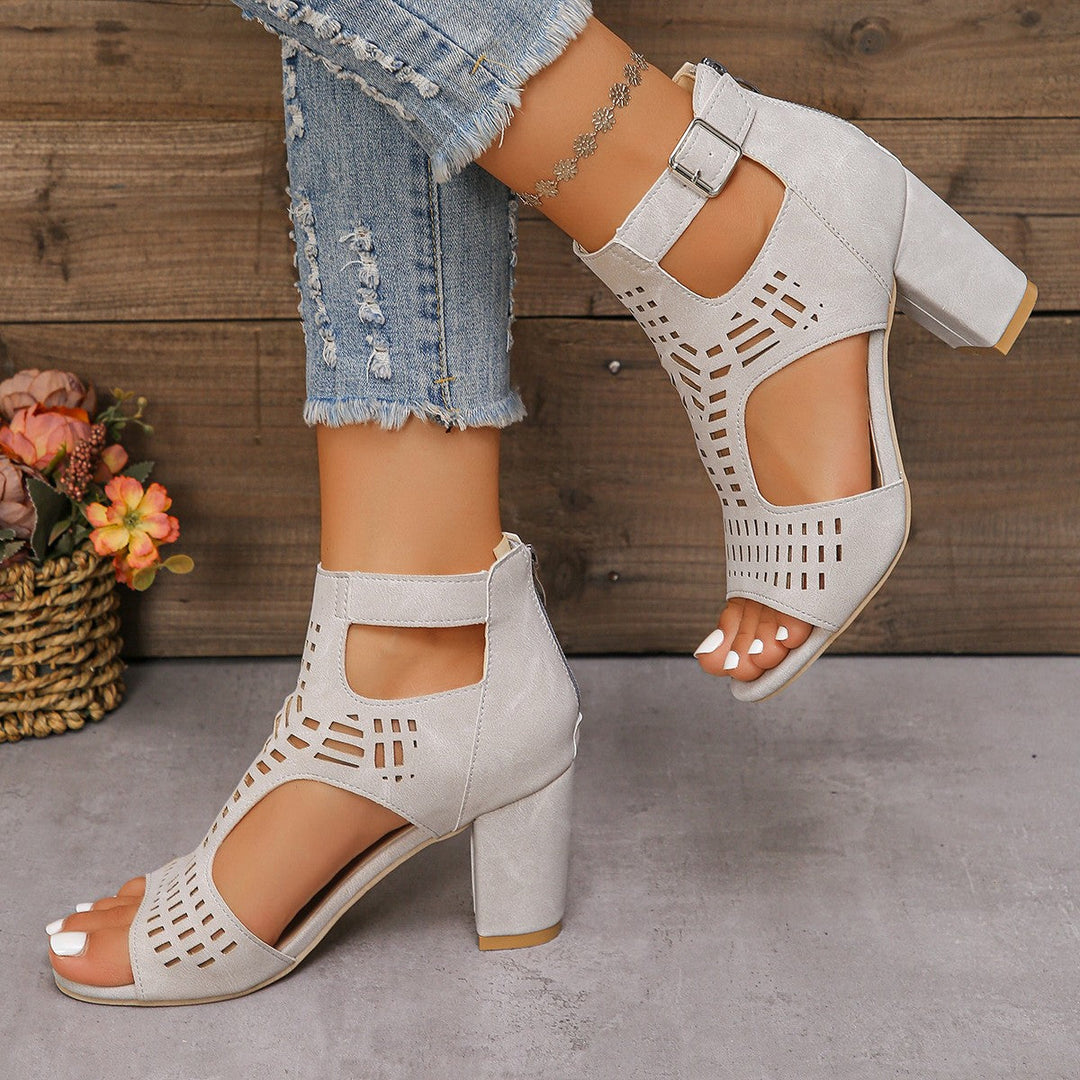 Damen Offene High-Heel Sandalen mit modischem Durchbruchsdesign