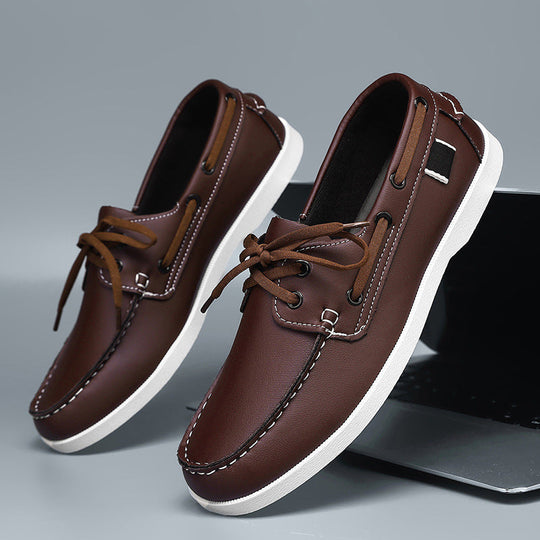 Herren maritim inspirierte Lederslipper mit sportlichem Design