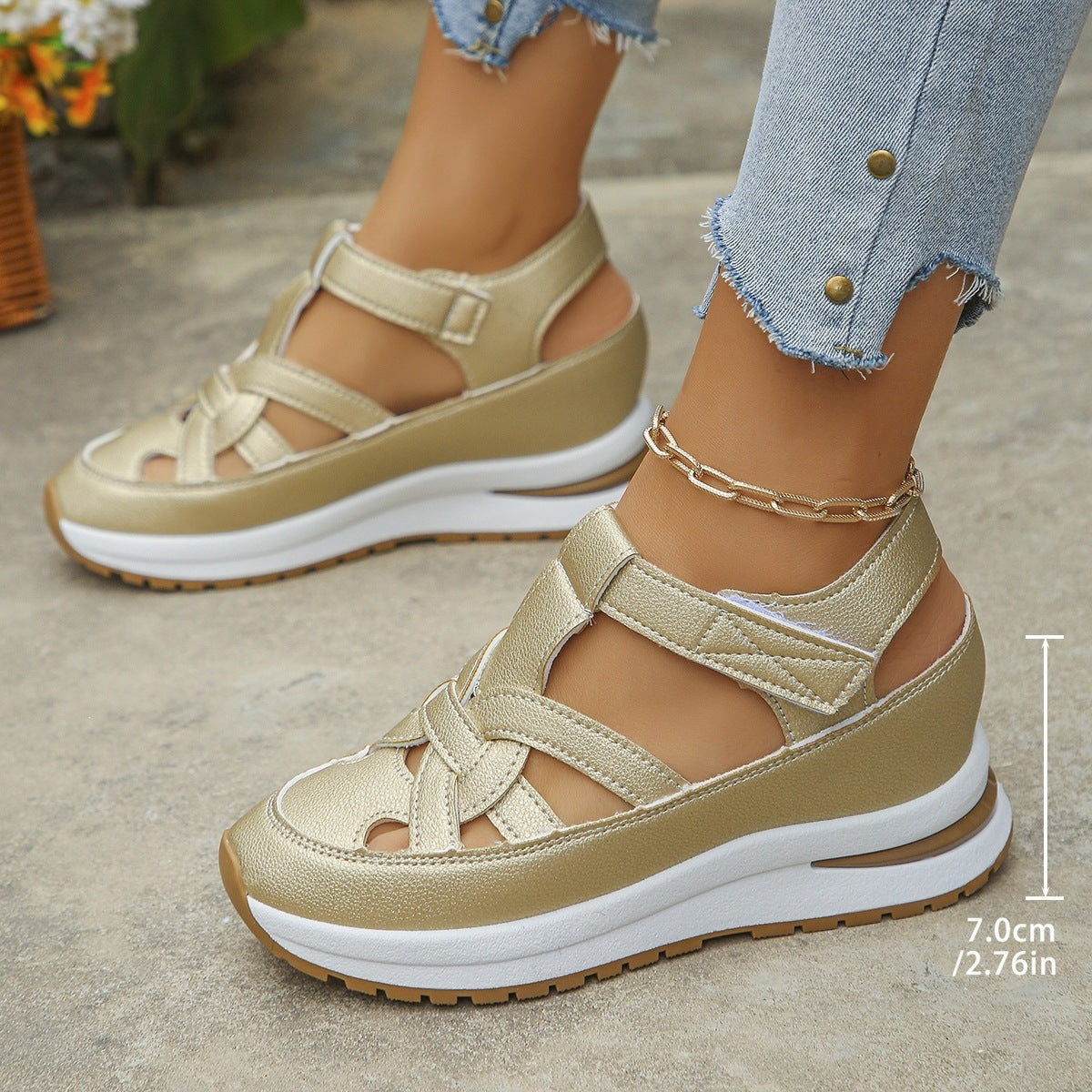 Damen Komfort-Sandalen mit ergonomischem Riemendesign Shopnory