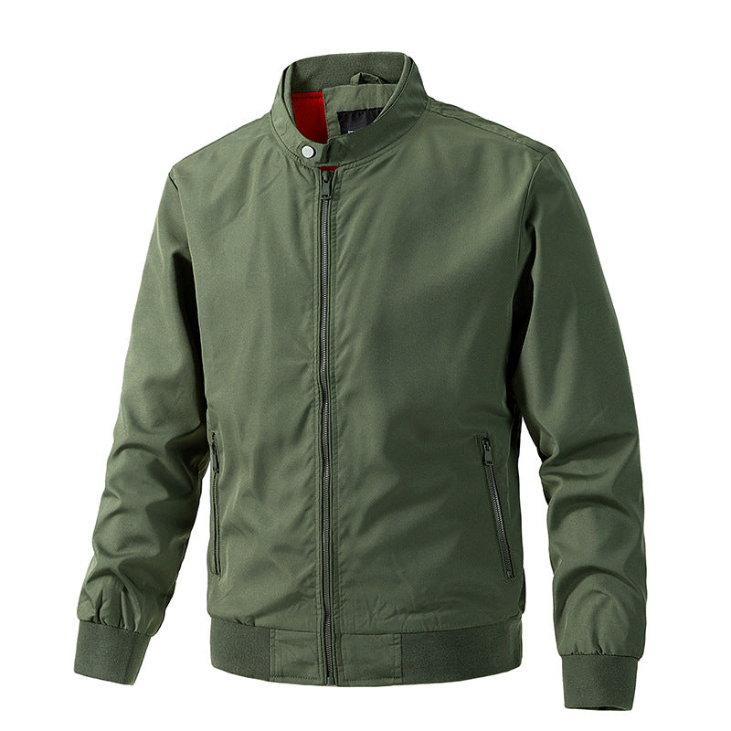 Herren leichte winddichte Bomberjacke mit Stehkragen und Reißverschluss Shop Nory