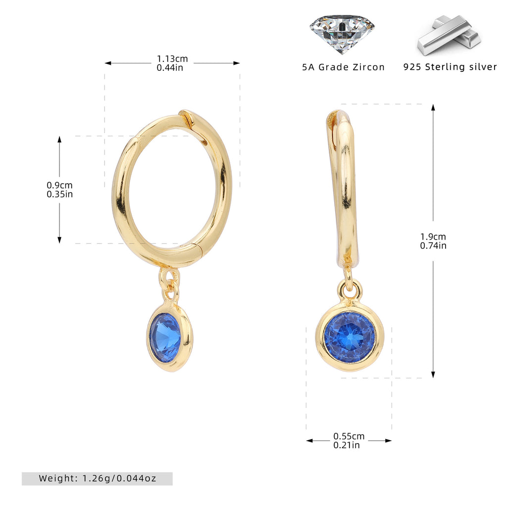 Damen Ohrhänger mit Smoky Zirkon-Anhängern aus hochwertigem 925 Sterling Silber Shop Nory