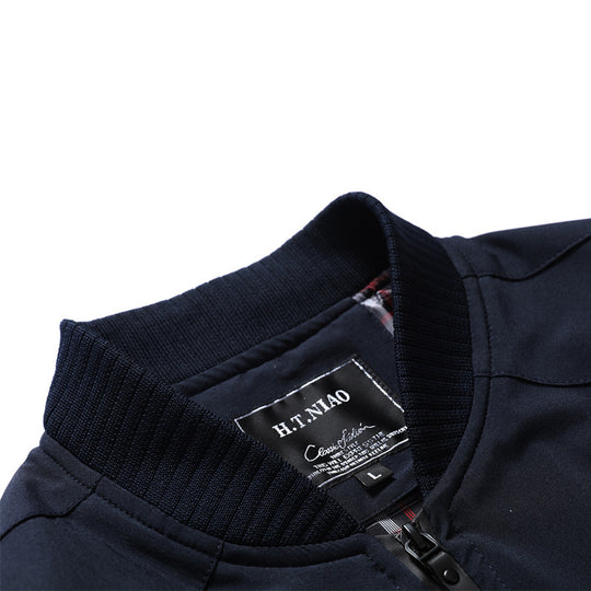 Herren Bomberjacke mit kariertem Innenfutter, windabweisender Shell und Reißverschluss-Taschen Shop Nory