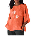 Damen lässiges Blusenshirt mit einzigartigem Blumenprint und praktischem Brusttaschen Shopnory