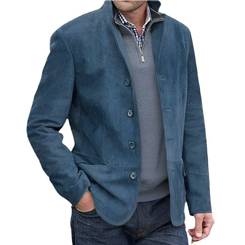 Herren Sakkojacke aus Wildlederoptik mit Stehkragen Shop Nory