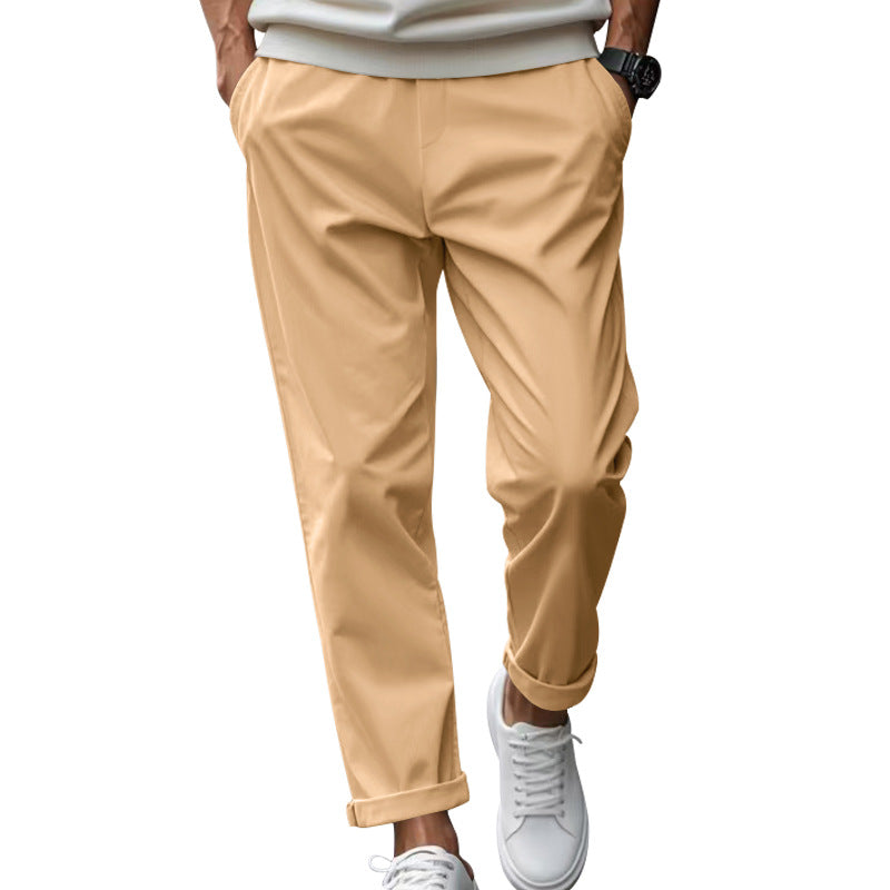 Herren elegante Chino-Hose mit bequemem Bund und modischem Schnitt